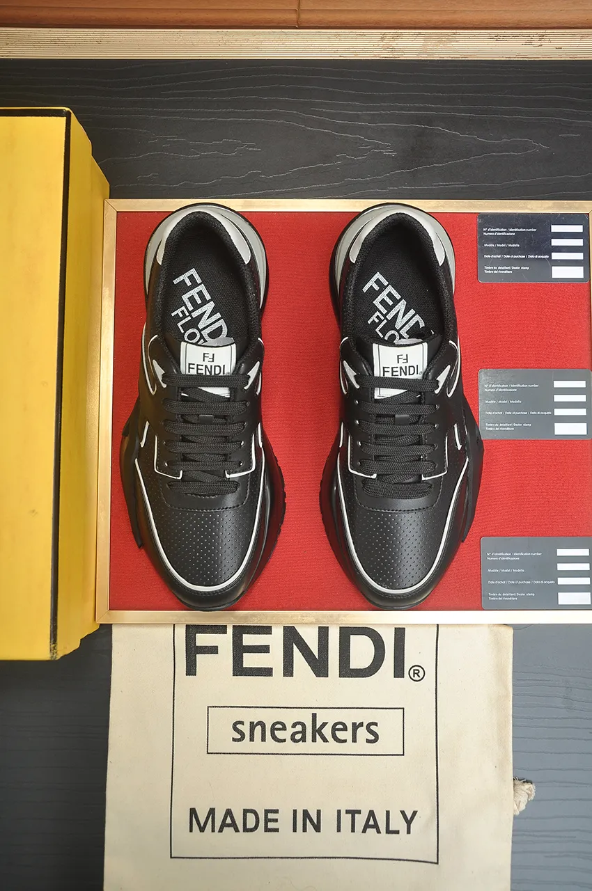 Men's shoes 💰600💶 [Fendi] The latest casual sports shoes 🔥 Many 💑 stars have the same style FD match. The original version is a one-to-one replica. Designer Kim Jones's first fendi match and Donkey brand Trainer basketball sneakers. Material: Original silk mesh. Lining: Breathable mesh. Packaging: Original 1:1 matching high-end packaging. Size: 38-45 (45 is custom-made and cannot be returned or exchanged)